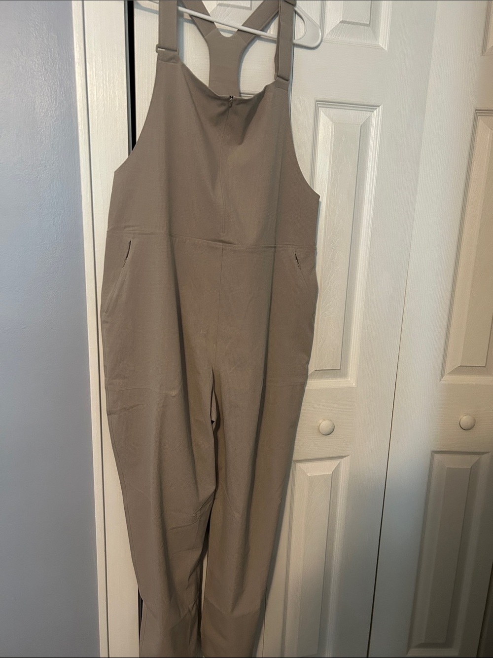 Taupe Women’s Utility Jumpsuit - Sleeveless Overalls